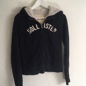 Hollister - Navy Zip Front hoodie (warm)